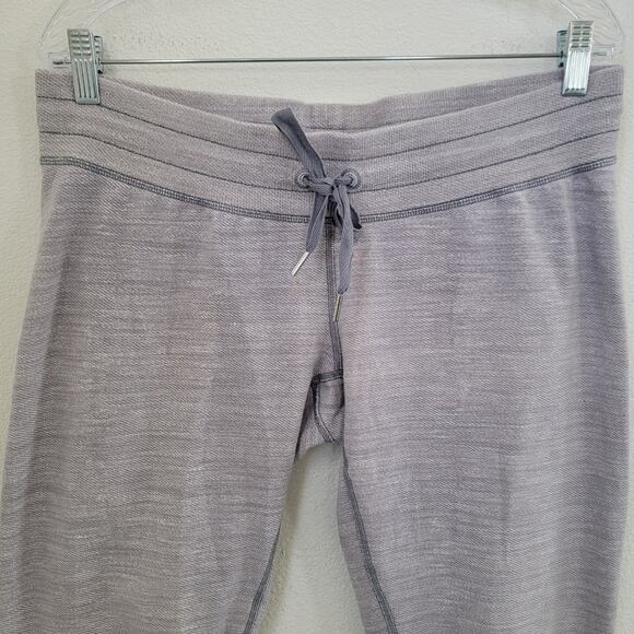 Lululemon Capri Drawstring Sz‎ 10 Tea Lounge Crop Commuter Denim White Fossil - Picture 8 of 16